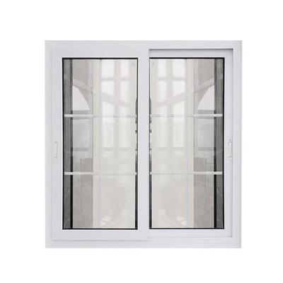 China Fixed Integrated PVC Sliding Window Grid Sash Mesh Casement Window for sale