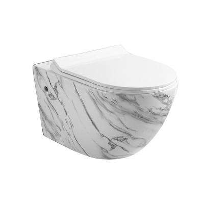 China Modern Marble Pattern Toilet Wall Mounted Bathroom Closestool for sale