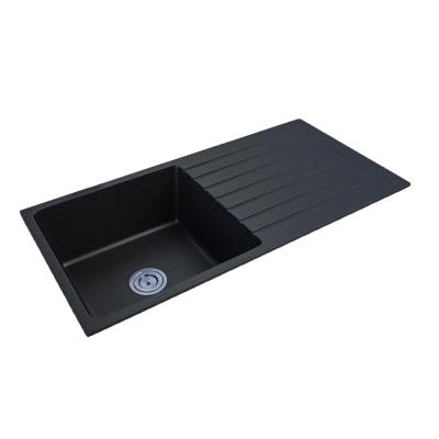 China New Product Modern Black Quartz Integrated Single Sink KITCHEN SINK for sale