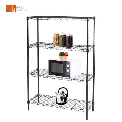 China 54 inch Living Height 350lbs Chrome or Black Wire Shelving Unit Kit for sale