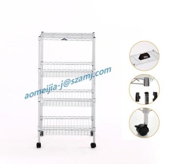 China Sustainable NSF Approved Adjustable 4 Layer Metro Wire Shelving For Home Use for sale