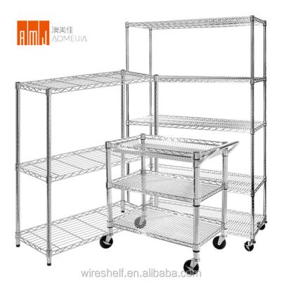 China Chrome Wire Manufacturers Metal Multifunctional Sustainable Folding Shelving Display Rack for sale