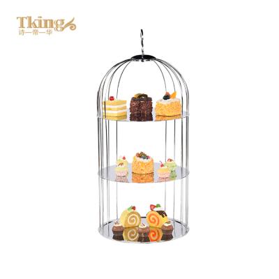 China Tking luxury and royal hotel restaurant banquet wedding fruit cake cupcake stand set for sale