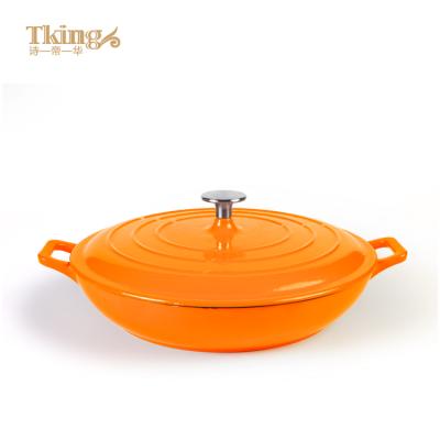 China Sustainable Customized Hotel Restaurant Large Enamel Cast Iron Soup Extra Pot With Handle for sale