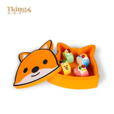 China Recyclable Professional Custom UV Printed Wooden Fox Pattern Kids Cupcake Box for sale