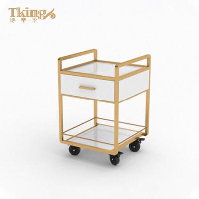 China Light weight insurance luxury high quality restaurant manufacturer Guangdong style metal food mobile serving cart for sale