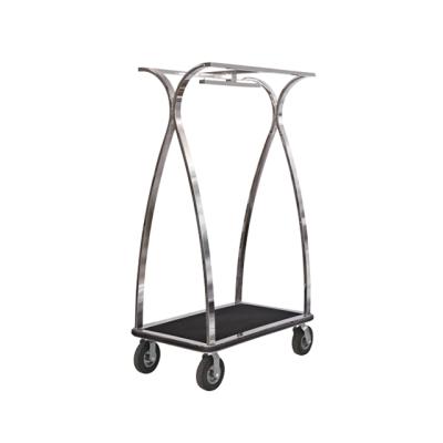 China 2021 Luxury High Quality Modern Desgin Hotel Stainless Steel Lobby Trolley Luggage Trolley for sale