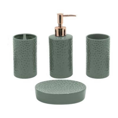 China Sustainable Luxury Ceramic Bathroom Decor Accessories Set for sale