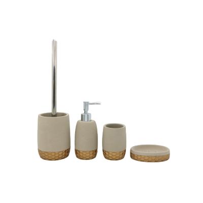 China Nature Sustainable Wholesale Modern Concrete Cement Bathroom Accessories Set for sale