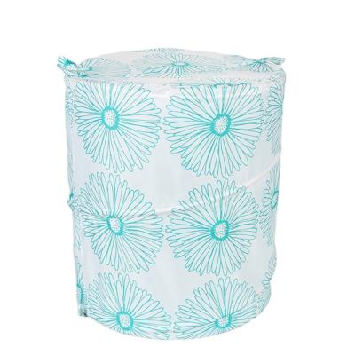 China Sustainable Foldable Pop Up Laundry Basket Polyester Collapsible Laundry Hamper for sale