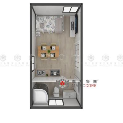 China Custom Durable Outdoor 20FT Detachable Prefab Container House With Toilet And Kitchen for sale