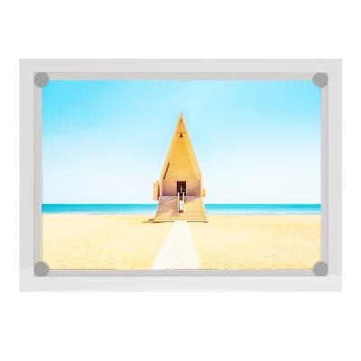 China Luxury Custom Frameless Crystal Indoor Led Wall Mounted Fabric Frame Poster Light Box a1 Advertising for sale