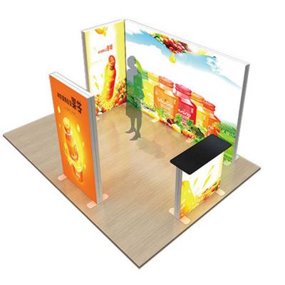 China China Supplie Lightbox Luxury Frameless Freestanding Exhibition Stand Advertising 3x6m Aluminum Booth Design for sale