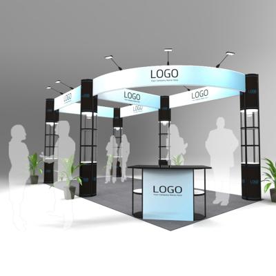 China Luxury Customized 10x10 Customized Portable Booth Stand Aluminum Extrusion LED Trade Show Booth for sale