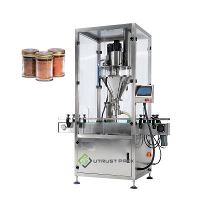 China Rotary Food Auger Salt Powder Packing Machine Herb Spice Cans Jars Bottle Powder Automatic Filling Machine for sale