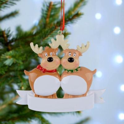 China 2-8 Heads 2021 New Design Resin Elks Christmas For Christmas Gifts Christmas Pendant for sale