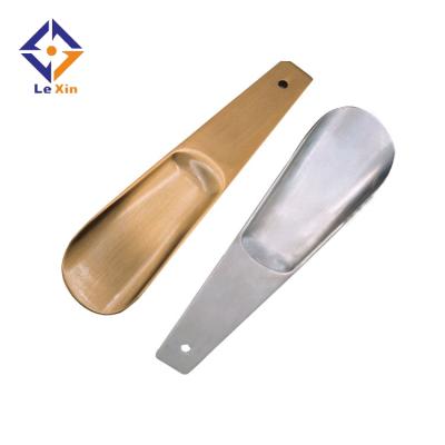 China Fashionable OEM Logo Customized Stainless Steel Shoe Pusher Alloy Hotel Shoe Horn for sale