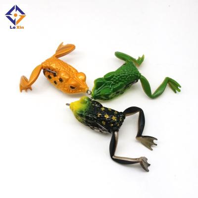 China ABS Double Colors Top Silicon Frog Water Fishing Lure Soft Frog Lures Artificial Bait for sale