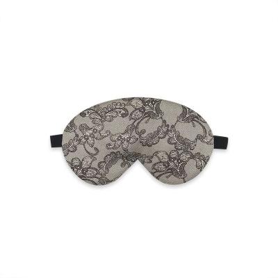 China Gray Flower Printing Silk Casual Soft Sleepmask With Pocket for sale