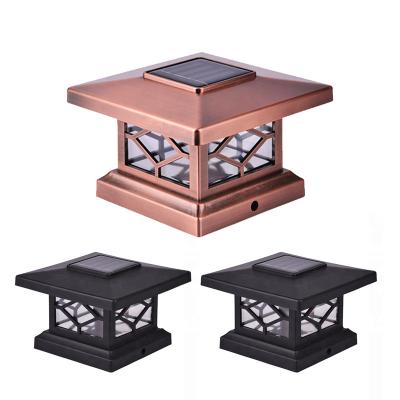 China FAITHFUL LED Solar Wooden Light Fence Decorative Fence Post Easily Assembled Caps for sale