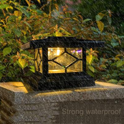 China Outdoor Waterproof Garden Pillar Landscape Post Lighting Brass Led Solar Fence Garden Gate Light Decoration for sale