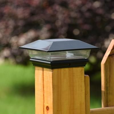 China Loyalty Solar Powered Waterproof Garden Post Deck Cap Solar Fence Led Lightweight Square Plastic Fence Post Cap for sale