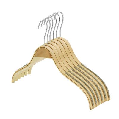 China Eco-friendly Material Wholesale Cheap Price Supermarket Laminated Wooden Hanger For Mall for sale