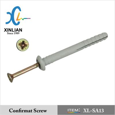 China XL-SA13 iron hammer fixing screws+ nylon wall plug for sale