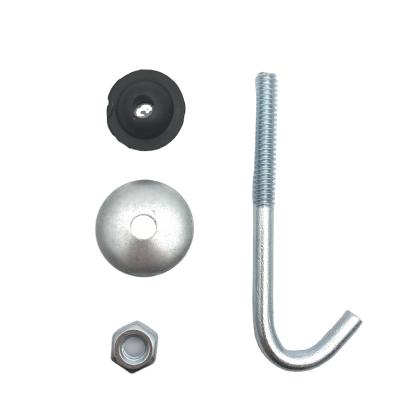 China 1/4 High Quality Steel J-Hook J-Bolt Roofing Bolt with Nut and Gaskets for sale