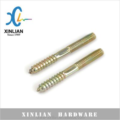 China Furniture carbon steel wood double threaded bolt, hanger bolt for wood furniture, good quality for sale