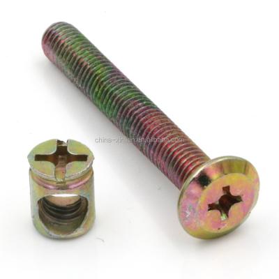 China M6 carbon steel barrel bolt nut bzp slotted cross for furniture for sale