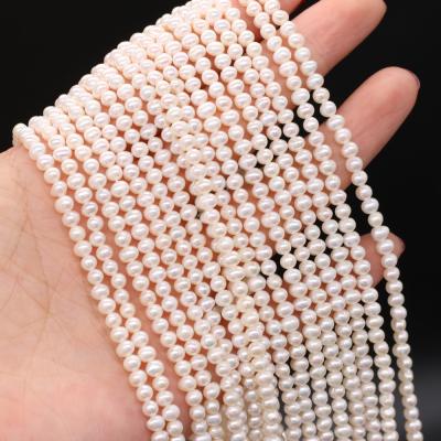 China Pearl 3-4mm Natural Freshwater Pearl Strand Material Loose Type Freshwater Pearl Loose Bead For Jewelry Making for sale