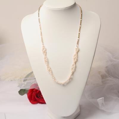 China Handmade Natural Pearl Necklace Bowknot Jewelry Haiyang Freshwater Pearl Necklace for sale