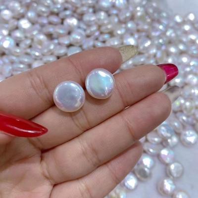 China Vintage Hai yang button pearl earrings stud freshwater pearl earrings 925 sterling silver for sale