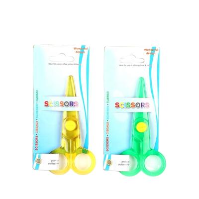 China Multi Embroidery Classic Craft Student Stationery Cutting Plastic Paper Safety Hand Cartoon Kids Children Scissors for sale