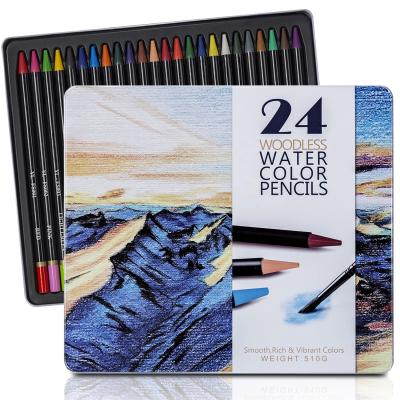 China Write Smoothly Multi Colored Pencil Iron Box Custom Water Solubility Cheap Wholesale Pencils for sale