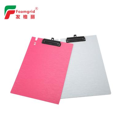 China vigorous & A4 Size Eco - Friendly PP Foam Clipboard Pink And White Color With Low Profile Clip With Pen Holder for sale