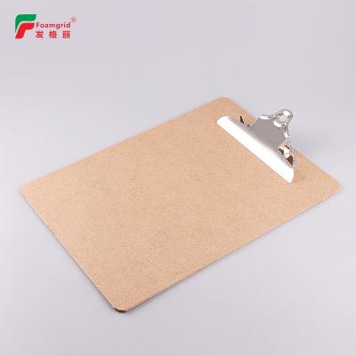 China vigorous & Eco-friendly Metal Butterfly Clip Hardboard MDF Clipboard For Student Supplies for sale