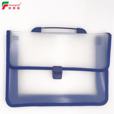 China Office School PP Raising Backrest With Plastic Handle Loop And Sewn Fabric Edge for sale