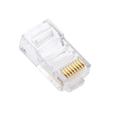 China Polycarbonate Crystal Head Phosphor Bronze Gold Plated Connectors 50u Plugs Modular Jack for sale