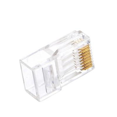 China Transparent Crystal Head Polycarbonate CAT.5e RJ45 Six Connectors Types One Piece Unshielded 50u for sale