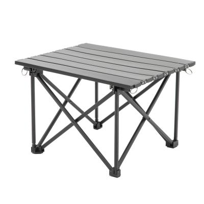 China Customized 1pc Modern Logo Alloy Camping Table Black Picnic Table Aluminum Portable Folding Table For Camping Picnic for sale