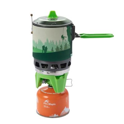 China Outdoor Activity Compact Backpacking Outdoor Pot Integrated Cooking Stove System With Heat Exchanger for sale