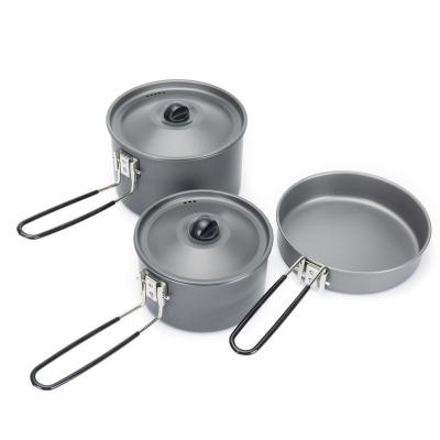 China Modern Cookware Lightweight Folding Collapsible Camping Cookware Pot Set For Group Camping for sale