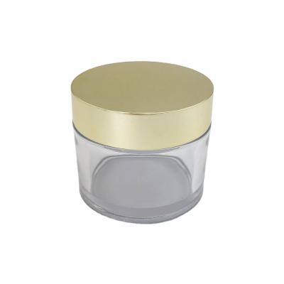 China Wholesale Cosmetic Plastic Transparent GOLD POT Jar Packaging PETG PS PP 80ml 100ml Custom Color/Round Logo Shape for sale