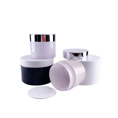 China Zhejiang Skin Care Cream Plate Cap Rose Gold Plastic Jar Empty Cream Packaging Bottle 50 60 80g Cosmetic for sale