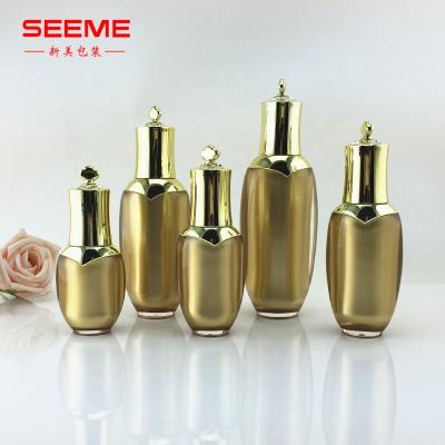 China Bottle With Beautiful 15ml 30ml 50ml 80ml 100ml Acrylic Lotion Crown Acrylic Crown OEM Pump Cosmetic Bottles With Pump for sale