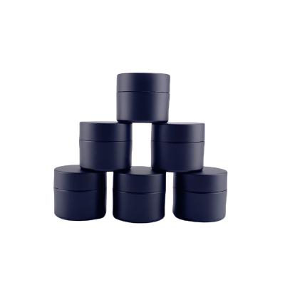 China 30g 50g Cosmetic Packaging Cosmetics Face Skin Care Jar Plastic Sample Containers PS Cream Plastic Black Jar for sale