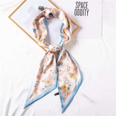 China New fashionable and bright silk scarf all-match narrow thin long thin silk scarf wrapped around the long hand hair band for sale