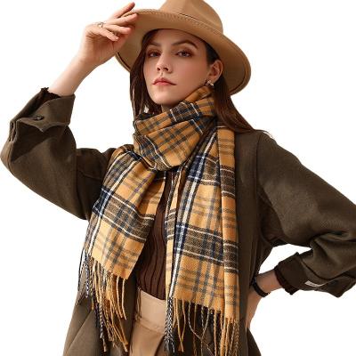 China Luxury winter New Europe and America Word wild cashmere scarf ladies long section winter dual-use warm thick shawl for sale